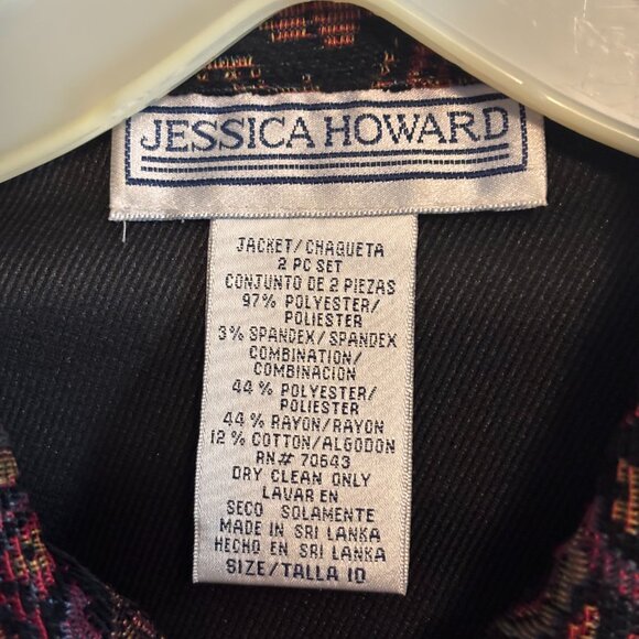 Jessica Howard Women's Jacket Size 10 Fine Corduroy Look Tapestry Inset Button - Picture 2 of 8